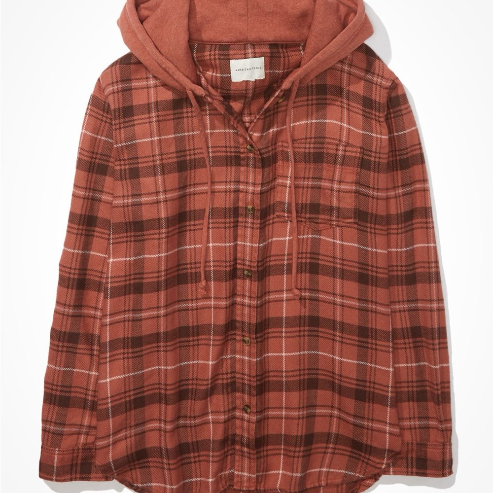 American Eagle Oversized Hooded Flannel